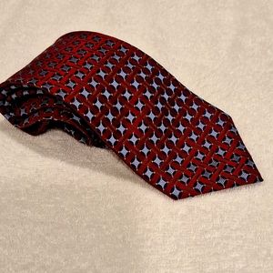 Pronto-Uomo Couture # 56 Red with Navy Blue Circles and Light Blue Diamond